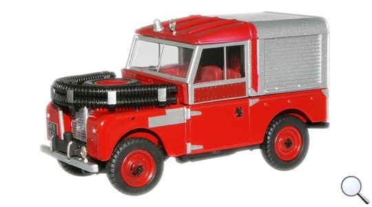 OXFORD DIECAST LAND ROVER SERIES 1 88" FIRE VEHICLE 1:76 SCALE MODEL CAR RED 